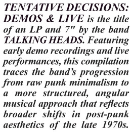 Talking Heads - Tentative Decisions: Demos & Live (3CD)